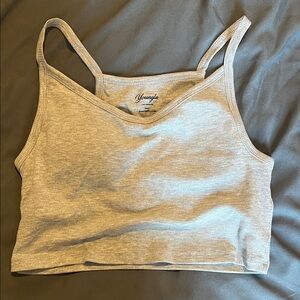 YoungLA Light Gray Ribbed Crop Top